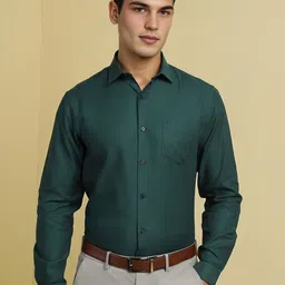 Allen Solly Men Spread Collar Solid Cotton Slim Fit Formal Shirt-picture-22