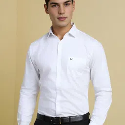 Allen Solly Men Spread Collar Solid Cotton Slim Fit Formal Shirt-picture-47