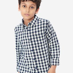 BONKIDS Boys Gingham Checks Cotton Casual Shirt-picture-14