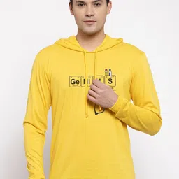 Friskers Men Yellow Typography Printed T-shirt image 1