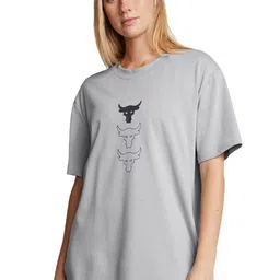 UNDER ARMOUR Women Graphic Printed Round Neck Cotton Oversized T-shirt-picture-32