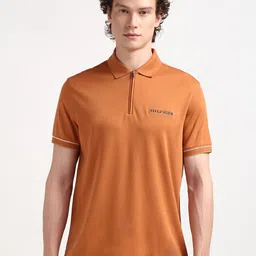 Tommy Hilfiger Men Embroidered Polo Collar Pure Cotton T-shirt-picture-10