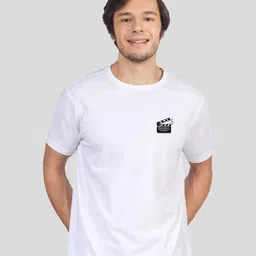 Greylongg Short Sleeves Round Neck Applique Knitted Cotton T-shirt image 1