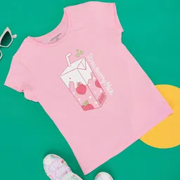 Pantaloons Junior Girls Graphic Printed Cotton T-shirt-picture-14