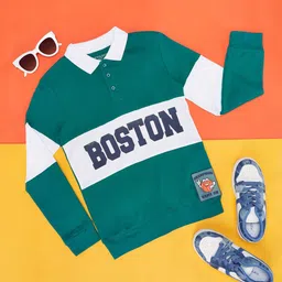 Pantaloons Junior Boys Typography Printed Polo Collar Cotton T-shirt-picture-37