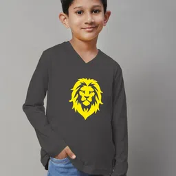 Friskers Boys Printed V-Neck Long Sleeves Cotton T-shirt-image-72