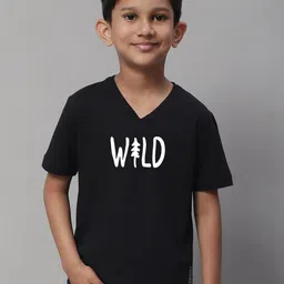 Friskers Boys Typography Printed V-Neck Cotton Bio Wash Regular T-shirt-picture-35