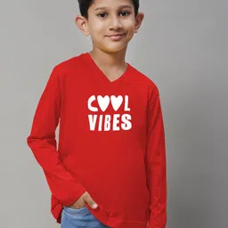 Friskers Boys Typography Printed V-Neck Pure Cotton T-shirt-picture-44