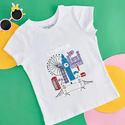 Pantaloons Junior Girls Printed Cotton T-shirt-picture-44