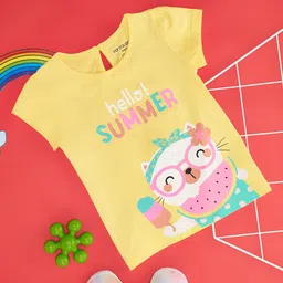 Pantaloons Baby Girls Graphic Printed Round Neck Cotton Casual T-shirt-picture-26