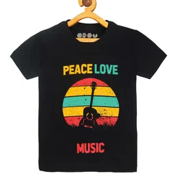 OBOW Boys Black Typography Printed Bio Finish Applique T-shirt-image-14
