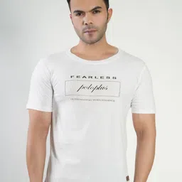 Polo Plus Men Typography Printed Bio Finish Applique T-shirt image 1