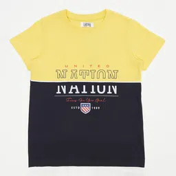 Cantabil Boys Yellow & Black Colourblocked Cotton T-shirt-picture-20