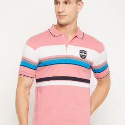 FirstKrush Men Pink & White Pack Of 2 Striped Polo Collar T-shirt-picture-58