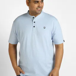 Urbano Plus Mandarin Collar Pure Cotton T-shirt-picture-13