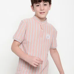 Octave Boys Striped Mandarin Collar T-shirt-picture-52