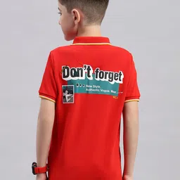 Monte Carlo Boys Typography Printed Polo Collar Cotton Casual T-shirt-picture-44