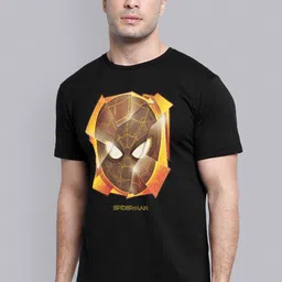 Free Authority Men Black & Brown Spider-Man Printed Pure Cotton T-shirt-picture-25