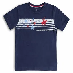Beverly Hills Polo Club Boys Navy Blue Printed Cotton T-shirt-picture-21