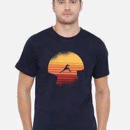 FFLIRTYGO Men Navy Blue Cotton Graphic Printed T-shirt-picture-33