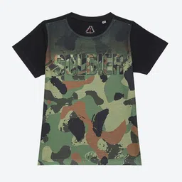Wear Your Mind Boys Camouflage Printed Round Neck Cotton Casual T-shirt-picture-12