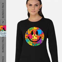 CHOZI Pack Of 2 Printed Cotton Casual T-shirt-picture-24