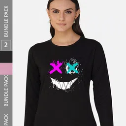 CHOZI Pack Of 2 Graphic Printed Cotton T-shirt-picture-30