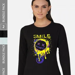 CHOZI Pack Of 2 Printed Round Neck Regular Fit Pure Cotton Casual T-shirt-picture-20