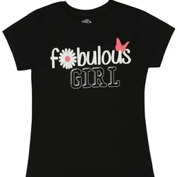 DYCA Girls Typography Printed Round Neck Cotton T-shirt-picture-10