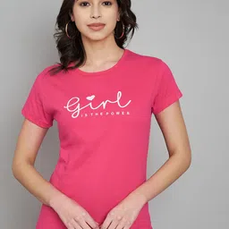 Trend Level Women Typography Printed Applique T-shirt-picture-39
