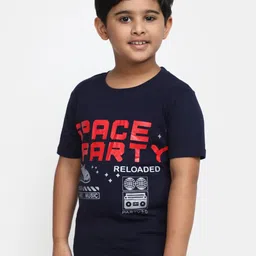 V-Mart Boys Typography Printed Round Neck Cotton Regular T-shirt-picture-24