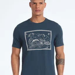 Flying Machine Graphic Printed Cotton Tshirt-image-8