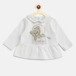Chicco Girls White Printed Peter Pan Collar T-shirt-picture-29