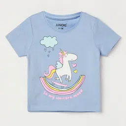 Juniors by Lifestyle Girls Graphic Printed Round Neck Cotton T-shirt-picture-16