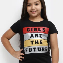 V-Mart Girls Typography Printed Cotton T-shirt-picture-58