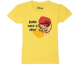 Disney by Wear Your Mind Girls Yellow Lion King Printed Cotton T-shirt-picture-39