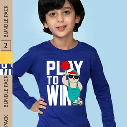 NUSYL Pack Of 2 Typography Printed Cotton T-shirt-picture-40