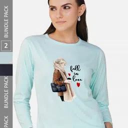 CHOZI Pack Of 2 Graphic Printed Cotton T-shirt-picture-26