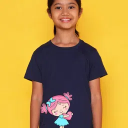 NUSYL Girls Cartoon Printed Round Neck T-shirt-image-63