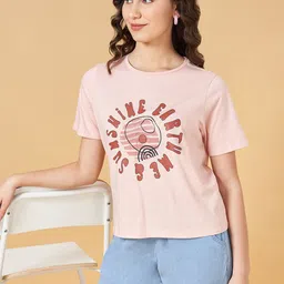 People Women Typography Printed Round Neck Pure Cotton T-shirt-image-15