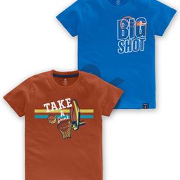 CODEZ Boys Pack of 2 Typography Printed Cotton T-shirts-picture-49
