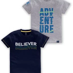 CODEZ Boys Multicoloured Typography 2 Printed Applique T-shirt-picture-31