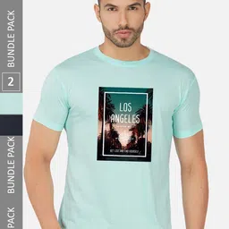 CHOZI Pack Of 2 Graphic Printed Cotton T-shirt-picture-31