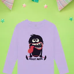 NUSYL Boys Purple Printed Applique T-shirt-picture-30