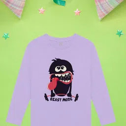 NUSYL Boys Purple Printed Applique T-shirt-picture-29