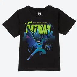 YK Warner Bros Boys Batman Printed Round Neck Short Sleeves Pure Cotton Regular T-shirt-picture-48
