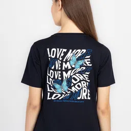 Status Quo Typography Round Neck Pure Cotton Oversized T-shirt-image-85