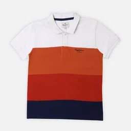 Pepe Jeans Boys Colourblocked Polo Collar Pure Cotton T-shirt-picture-37