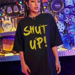 Imsa Moda Printed Cotton Drop-Shoulder Sleeves Oversized Longline T-shirt-picture-12