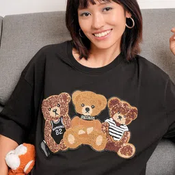 Street By Tokyo Talkies Women Printed Embroidered Round Neck T-shirt-image-64
